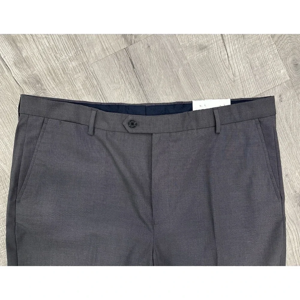 Nautica Men's Dress Pants W40/L34 Dark Gray Comfort Waist Bi-Stretch NWT‎